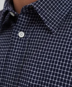 SHIRTING^Norse Projects Mo Check Oversized Shirt Dark Navy