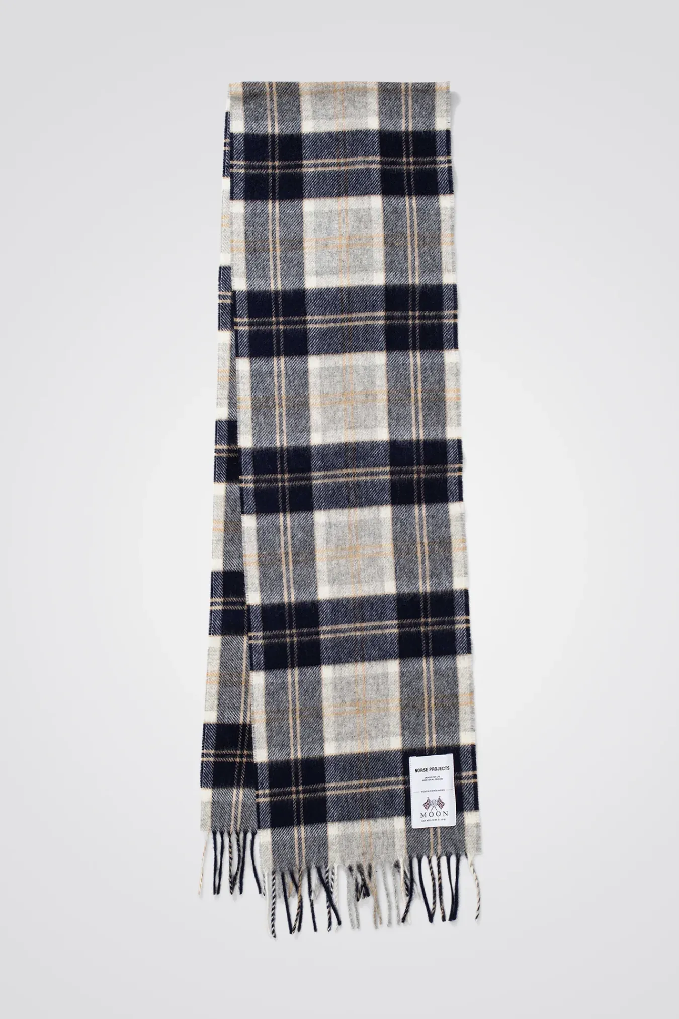 ACCESSORIES^Norse Projects Moon Checked Lambswool Scarf Navy