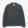 KNITWEAR^Norse Projects Nicolai Merino Cotton Milano Jacket Dark Grey Melange