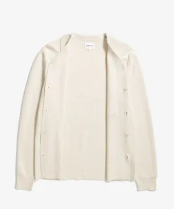 KNITWEAR^Norse Projects Nicolai Merino Cotton Milano Jacket Enamel White