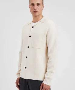 KNITWEAR^Norse Projects Nicolai Merino Cotton Milano Jacket Enamel White