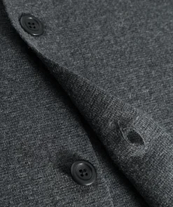 KNITWEAR^Norse Projects Nicolai Merino Cotton Milano Jacket Dark Grey Melange