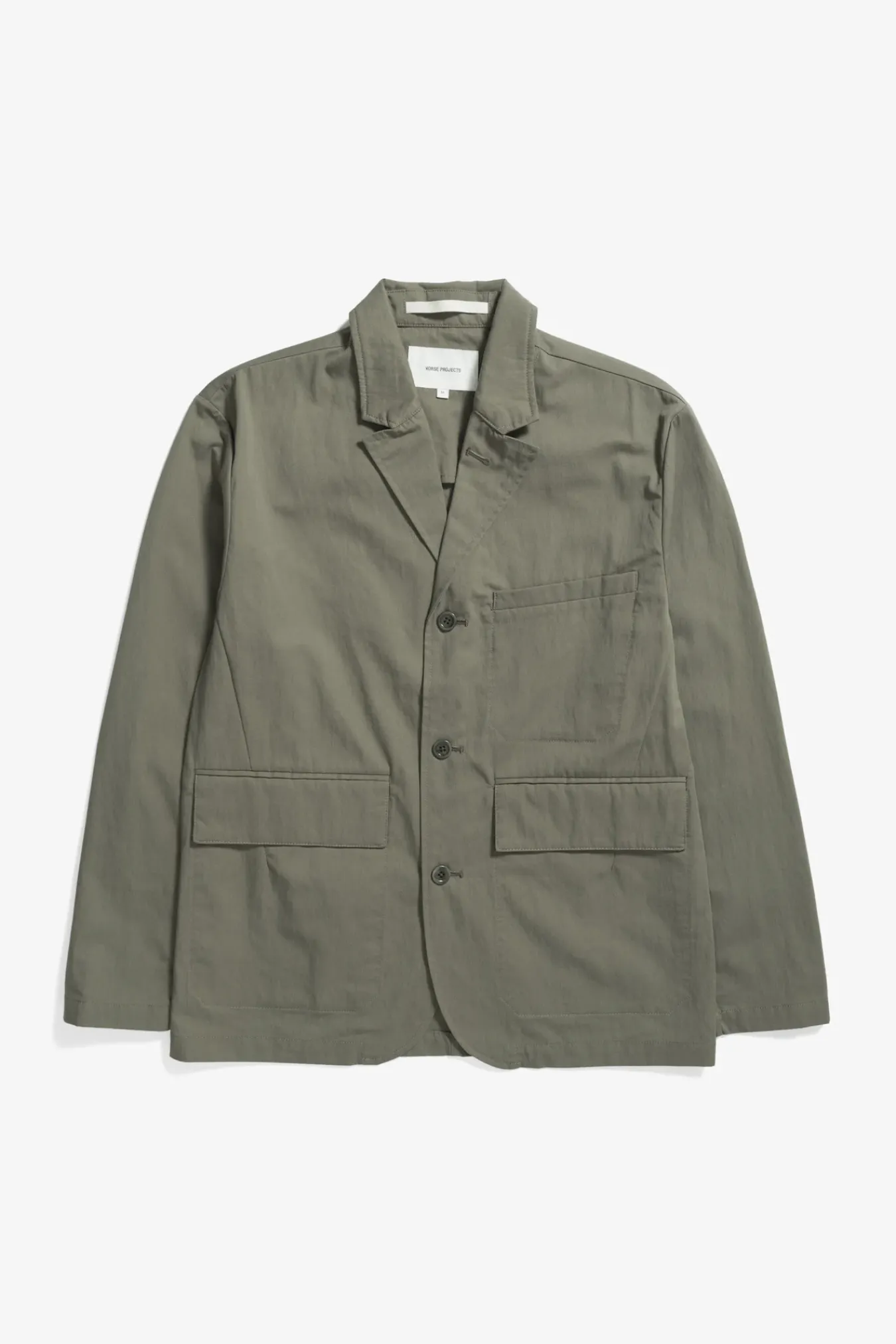 OVERSHIRTS | OUTERWEAR^Norse Projects Nilas Fine Broken Twill Work Jacket Sediment Green