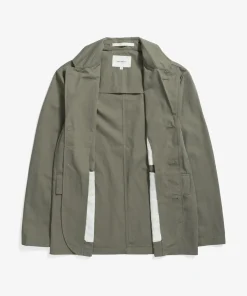 OVERSHIRTS | OUTERWEAR^Norse Projects Nilas Fine Broken Twill Work Jacket Sediment Green