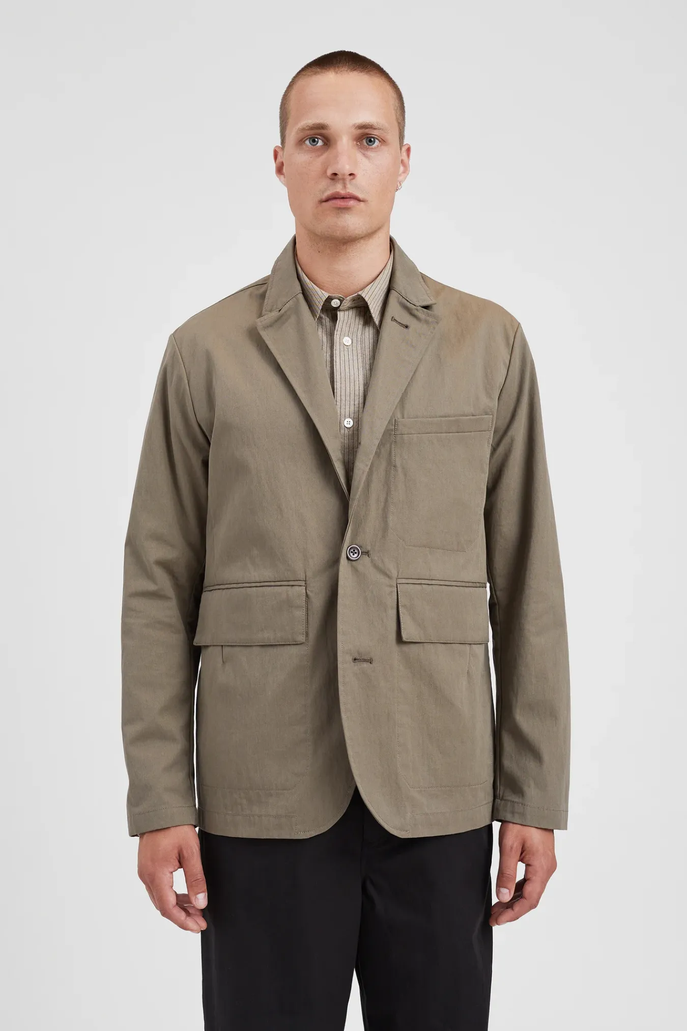 OVERSHIRTS | OUTERWEAR^Norse Projects Nilas Fine Broken Twill Work Jacket Sediment Green