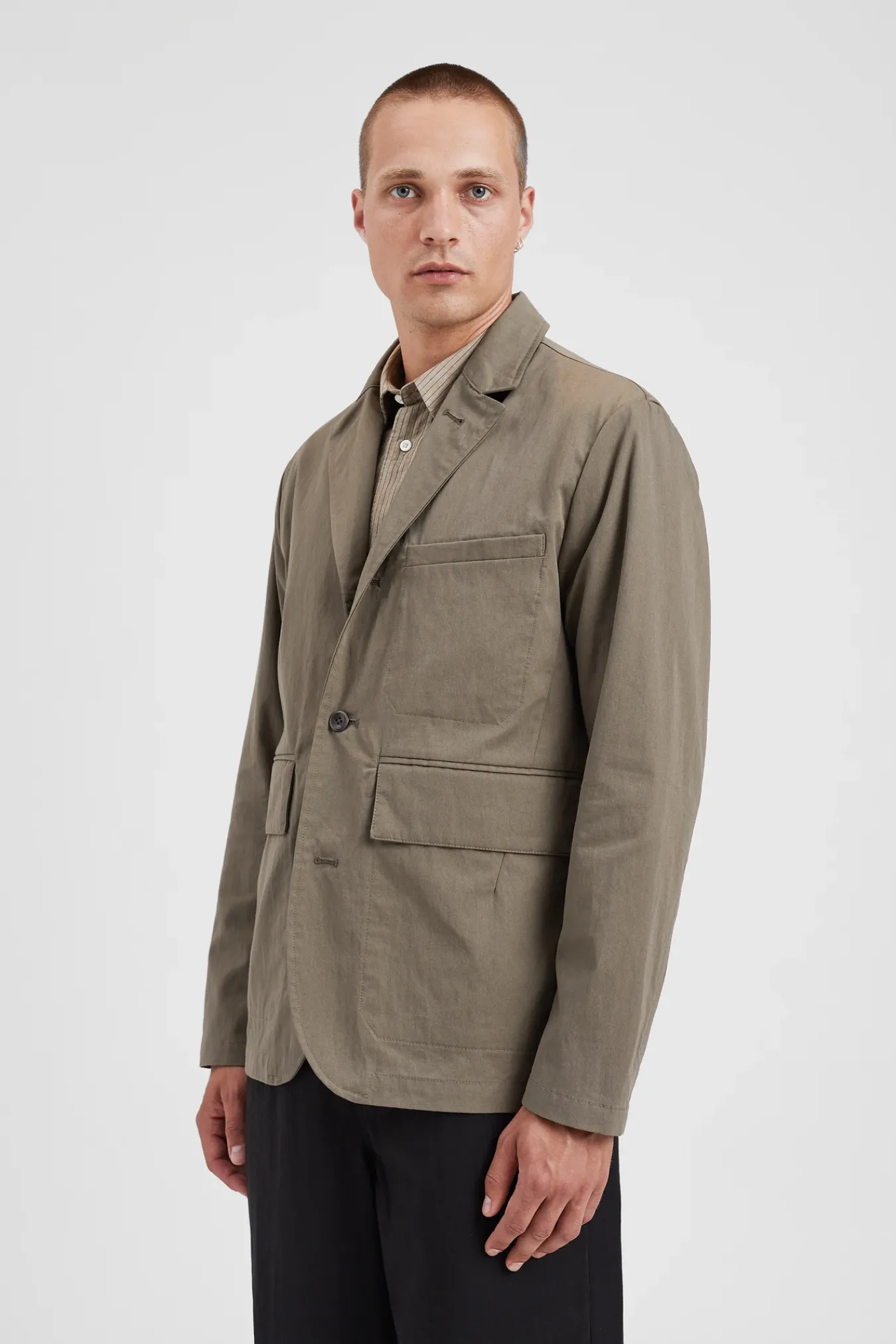 OVERSHIRTS | OUTERWEAR^Norse Projects Nilas Fine Broken Twill Work Jacket Sediment Green