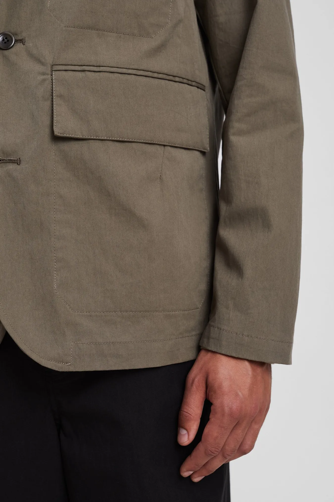 OVERSHIRTS | OUTERWEAR^Norse Projects Nilas Fine Broken Twill Work Jacket Sediment Green