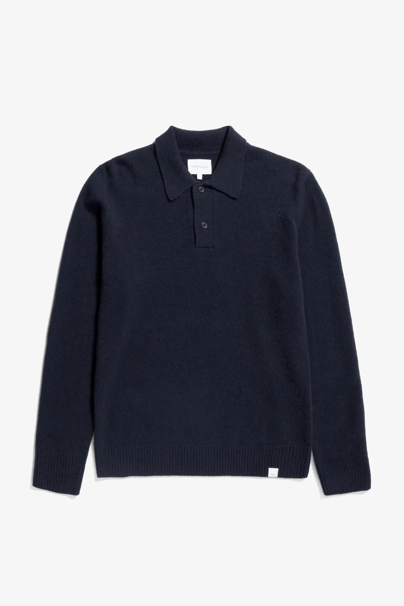 KNITWEAR^Norse Projects Norse Standard Merino Lambswool Polo Dark Navy