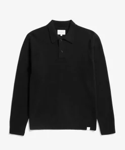 KNITWEAR^Norse Projects Norse Standard Merino Lambswool Polo Black