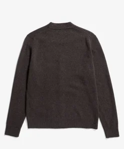 KNITWEAR^Norse Projects Norse Standard Merino Lambswool Cardigan Heathland Brown