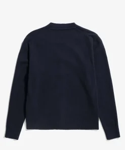 KNITWEAR^Norse Projects Norse Standard Merino Lambswool Cardigan Dark Navy