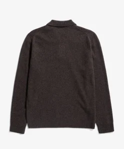 KNITWEAR^Norse Projects Norse Standard Merino Lambswool Polo Heathland Brown