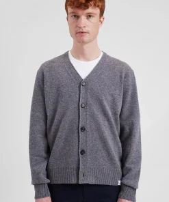 KNITWEAR^Norse Projects Norse Standard Merino Lambswool Cardigan Grey Melange