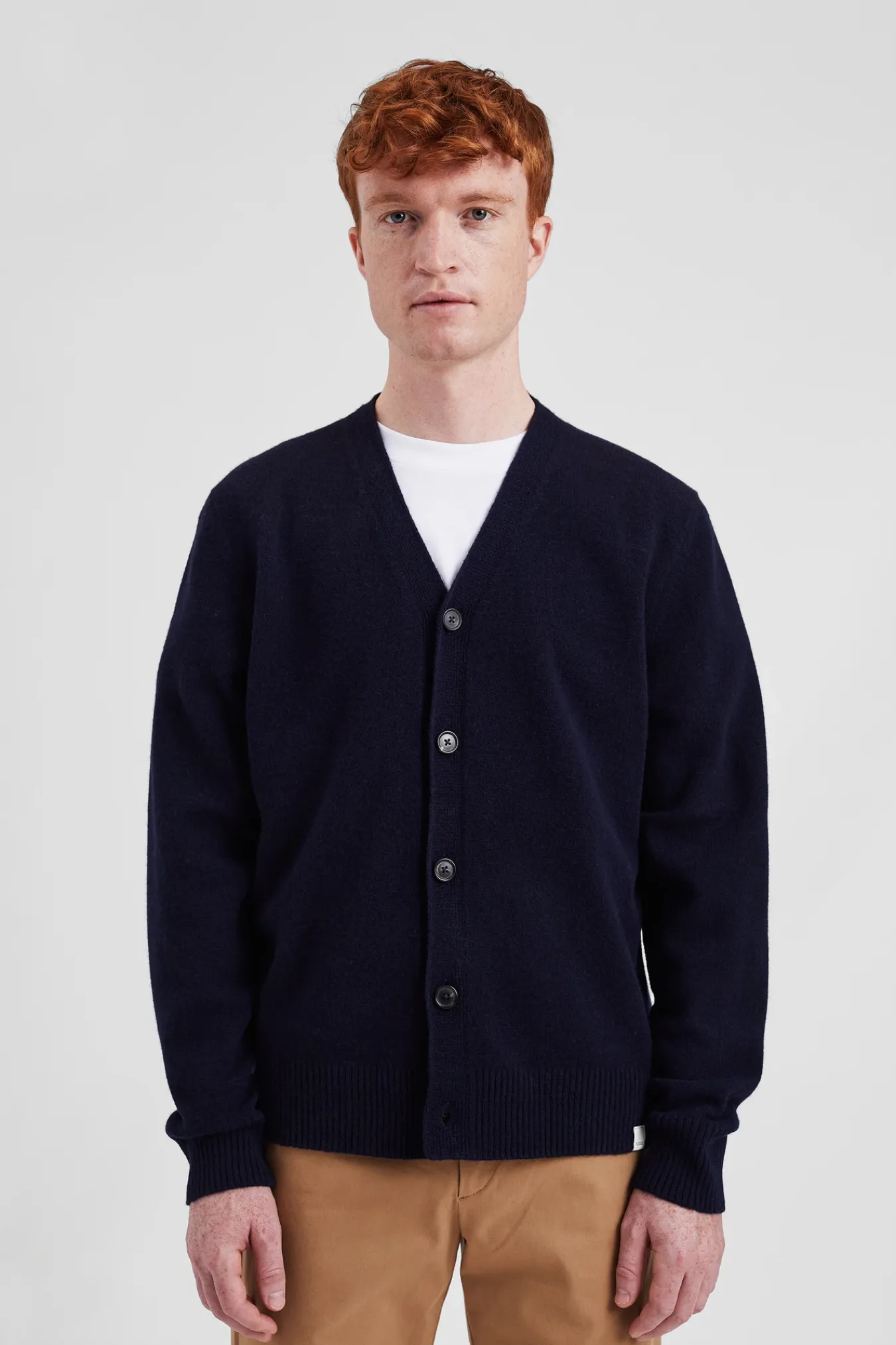 KNITWEAR^Norse Projects Norse Standard Merino Lambswool Cardigan Dark Navy