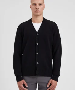 KNITWEAR^Norse Projects Norse Standard Merino Lambswool Cardigan Black