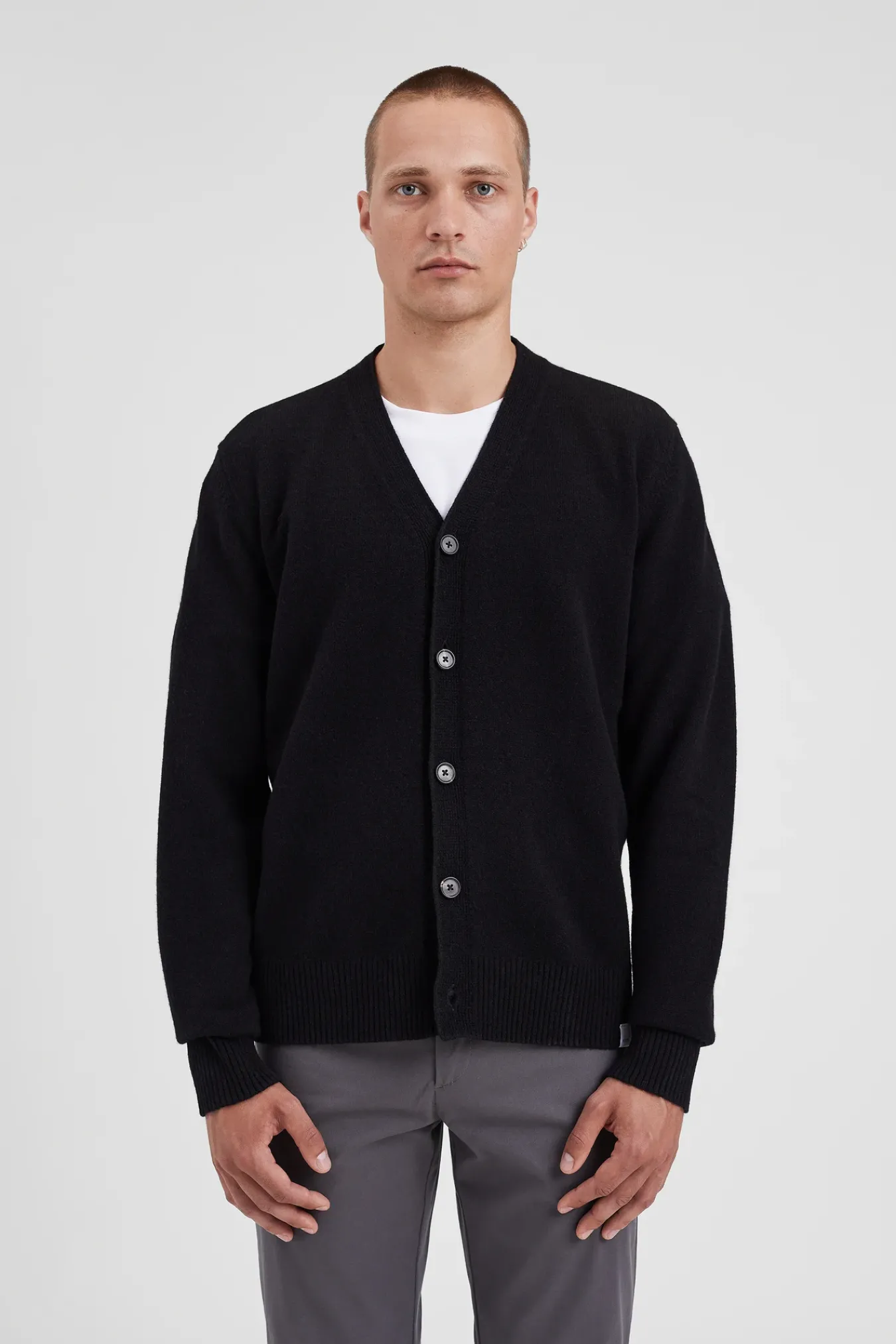 KNITWEAR^Norse Projects Norse Standard Merino Lambswool Cardigan Black