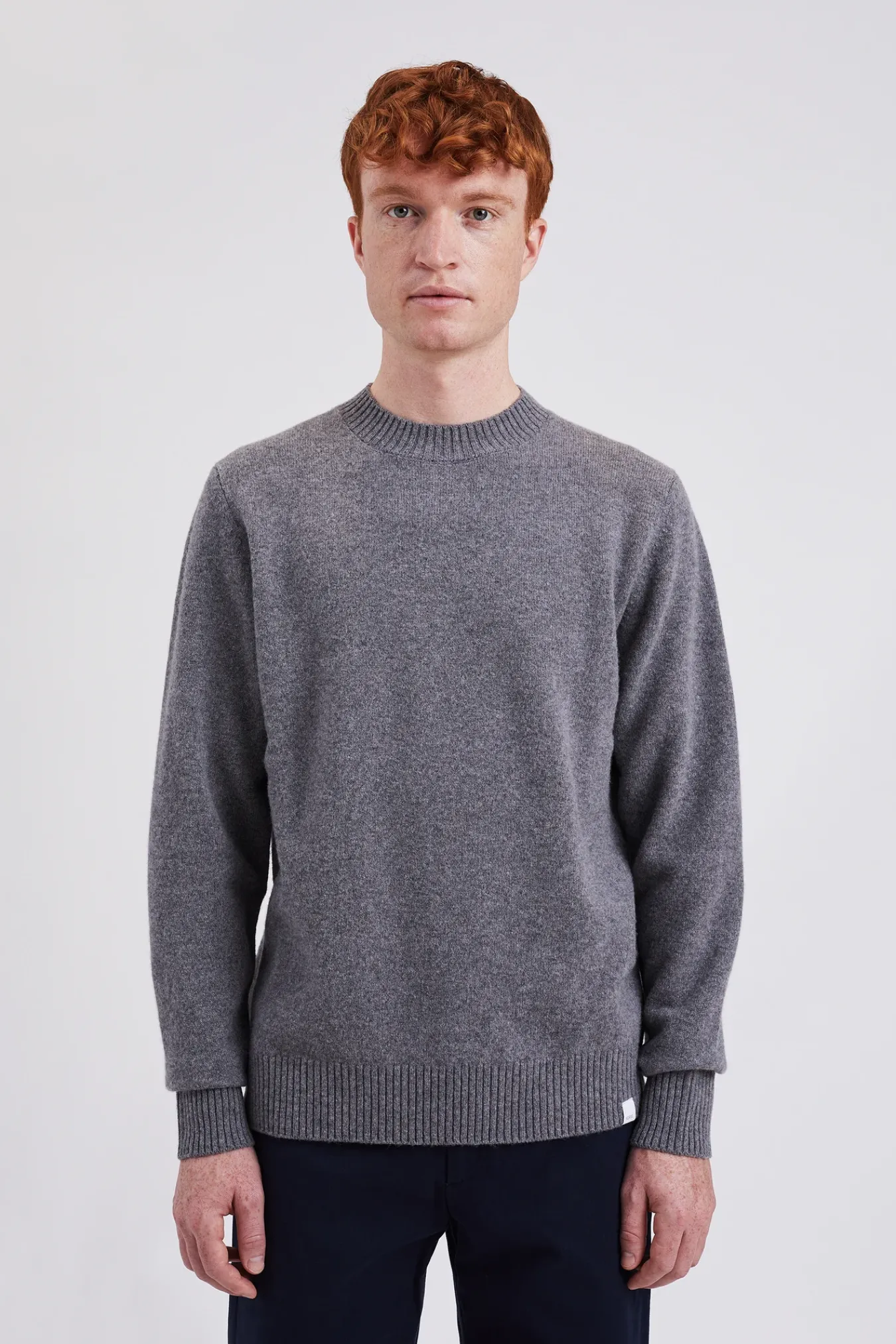 KNITWEAR^Norse Projects Norse Standard Merino Lambswool Sweater Grey Melange