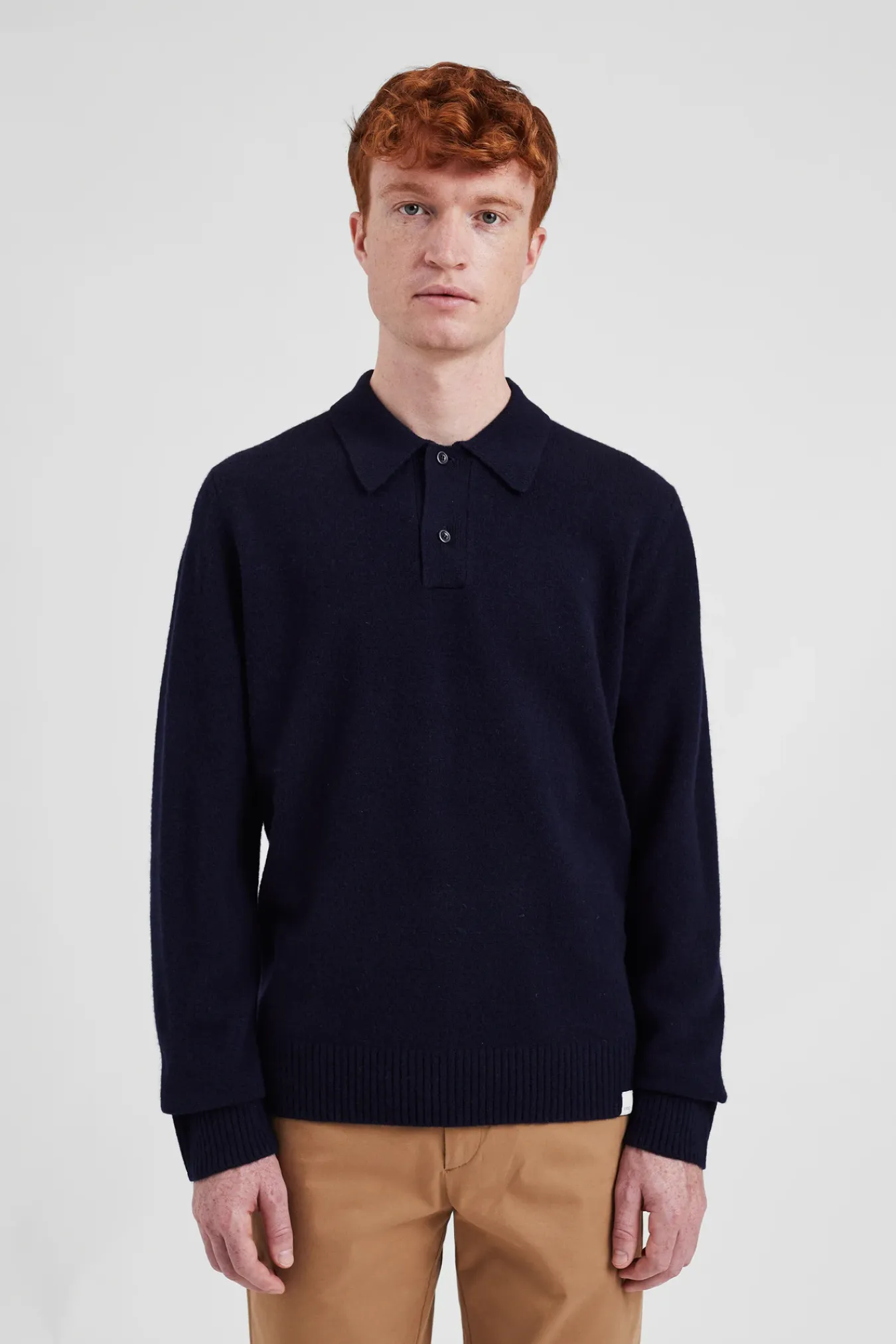 KNITWEAR^Norse Projects Norse Standard Merino Lambswool Polo Dark Navy