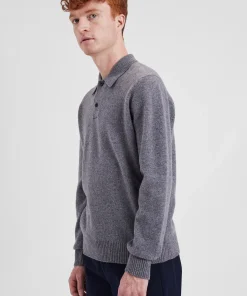 KNITWEAR^Norse Projects Norse Standard Merino Lambswool Polo Grey Melange
