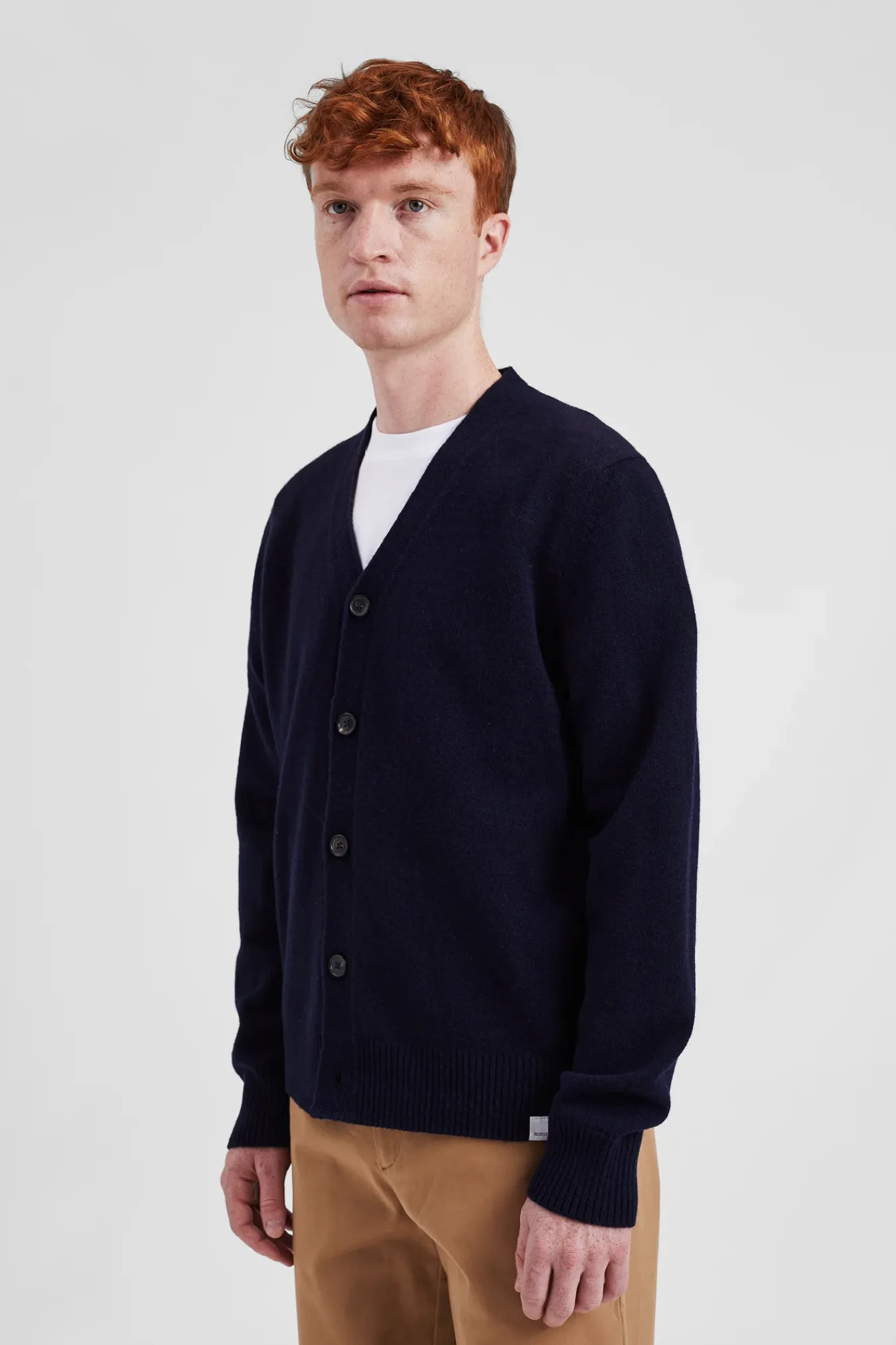 KNITWEAR^Norse Projects Norse Standard Merino Lambswool Cardigan Dark Navy