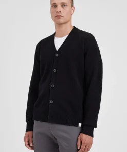 KNITWEAR^Norse Projects Norse Standard Merino Lambswool Cardigan Black