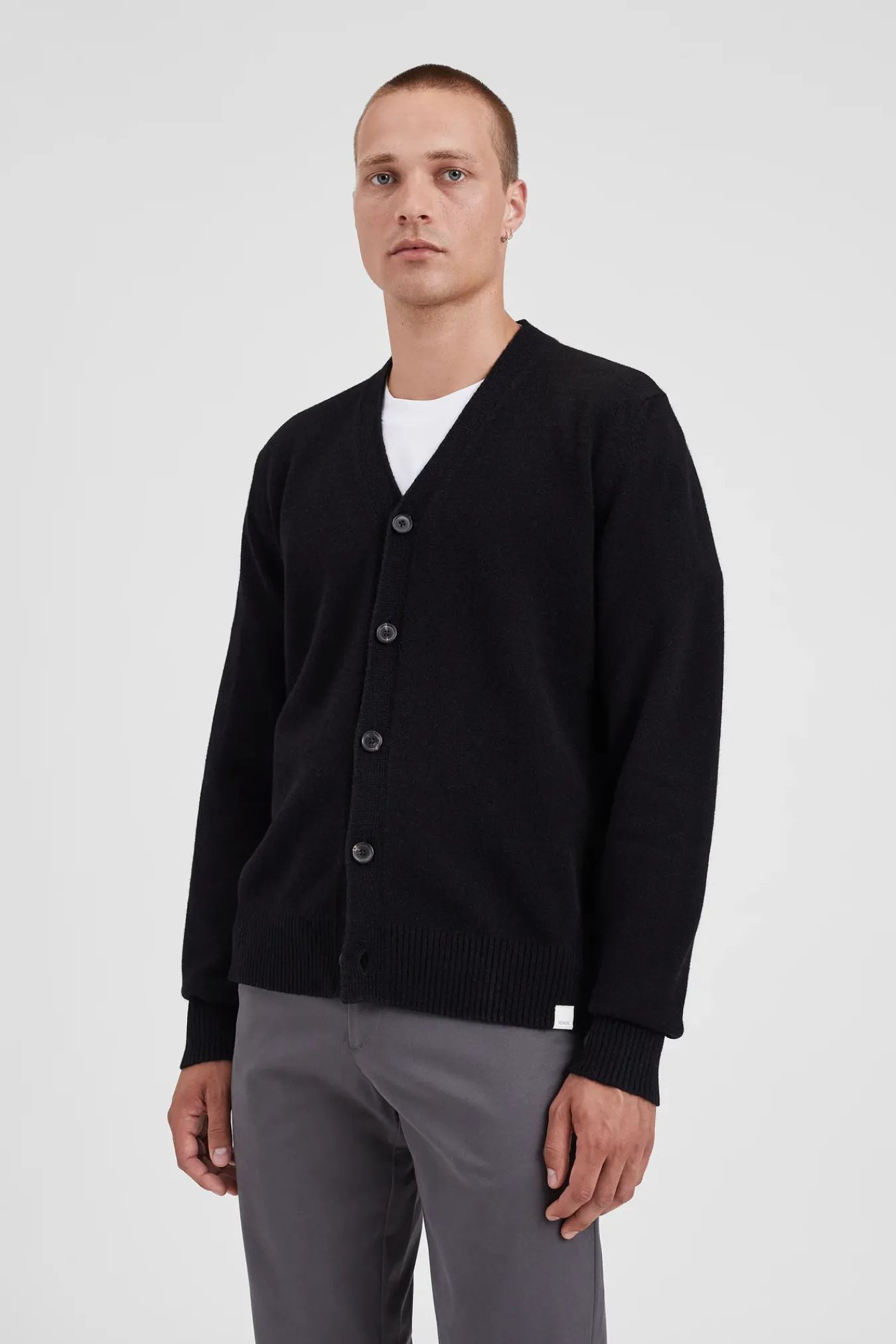 KNITWEAR^Norse Projects Norse Standard Merino Lambswool Cardigan Black