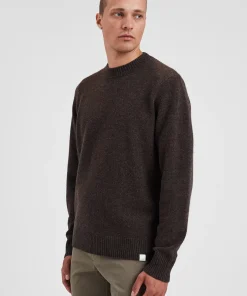 KNITWEAR^Norse Projects Norse Standard Merino Lambswool Sweater Heathland Brown