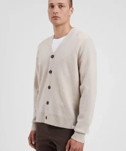 KNITWEAR^Norse Projects Norse Standard Merino Lambswool Cardigan Oatmeal