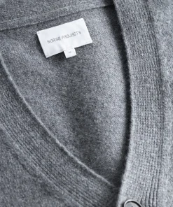 KNITWEAR^Norse Projects Norse Standard Merino Lambswool Cardigan Grey Melange