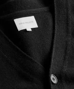KNITWEAR^Norse Projects Norse Standard Merino Lambswool Cardigan Black