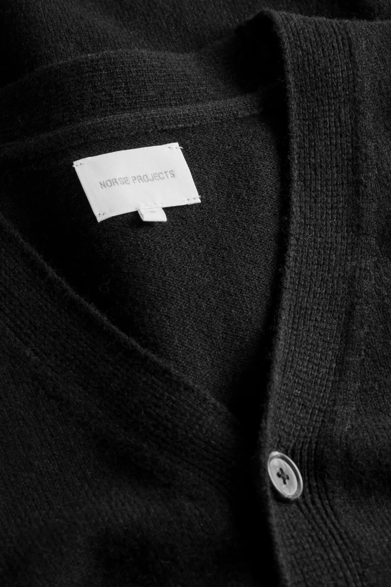 KNITWEAR^Norse Projects Norse Standard Merino Lambswool Cardigan Black