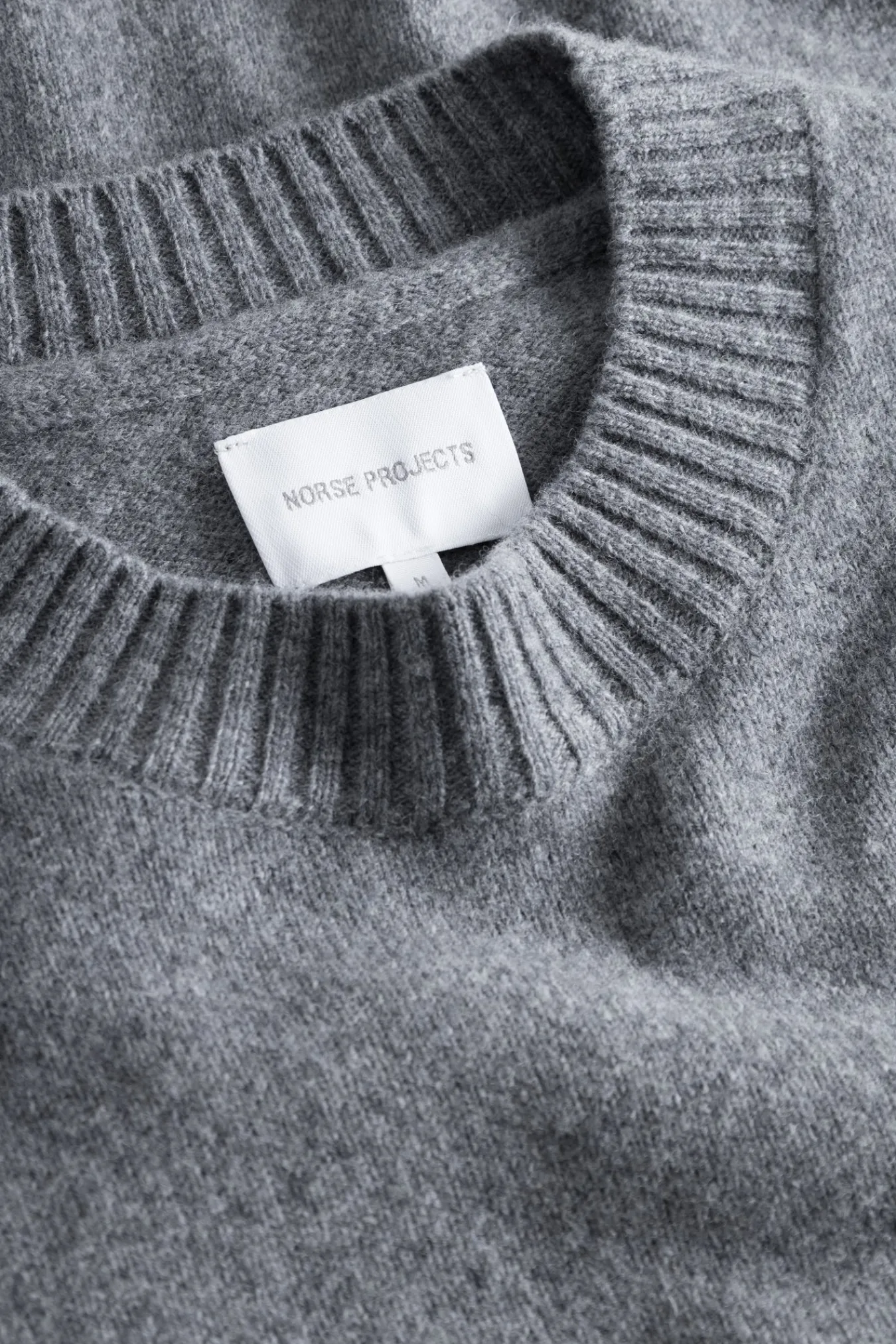 KNITWEAR^Norse Projects Norse Standard Merino Lambswool Sweater Grey Melange