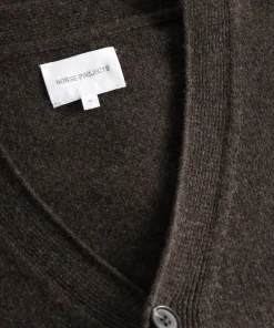 KNITWEAR^Norse Projects Norse Standard Merino Lambswool Cardigan Heathland Brown