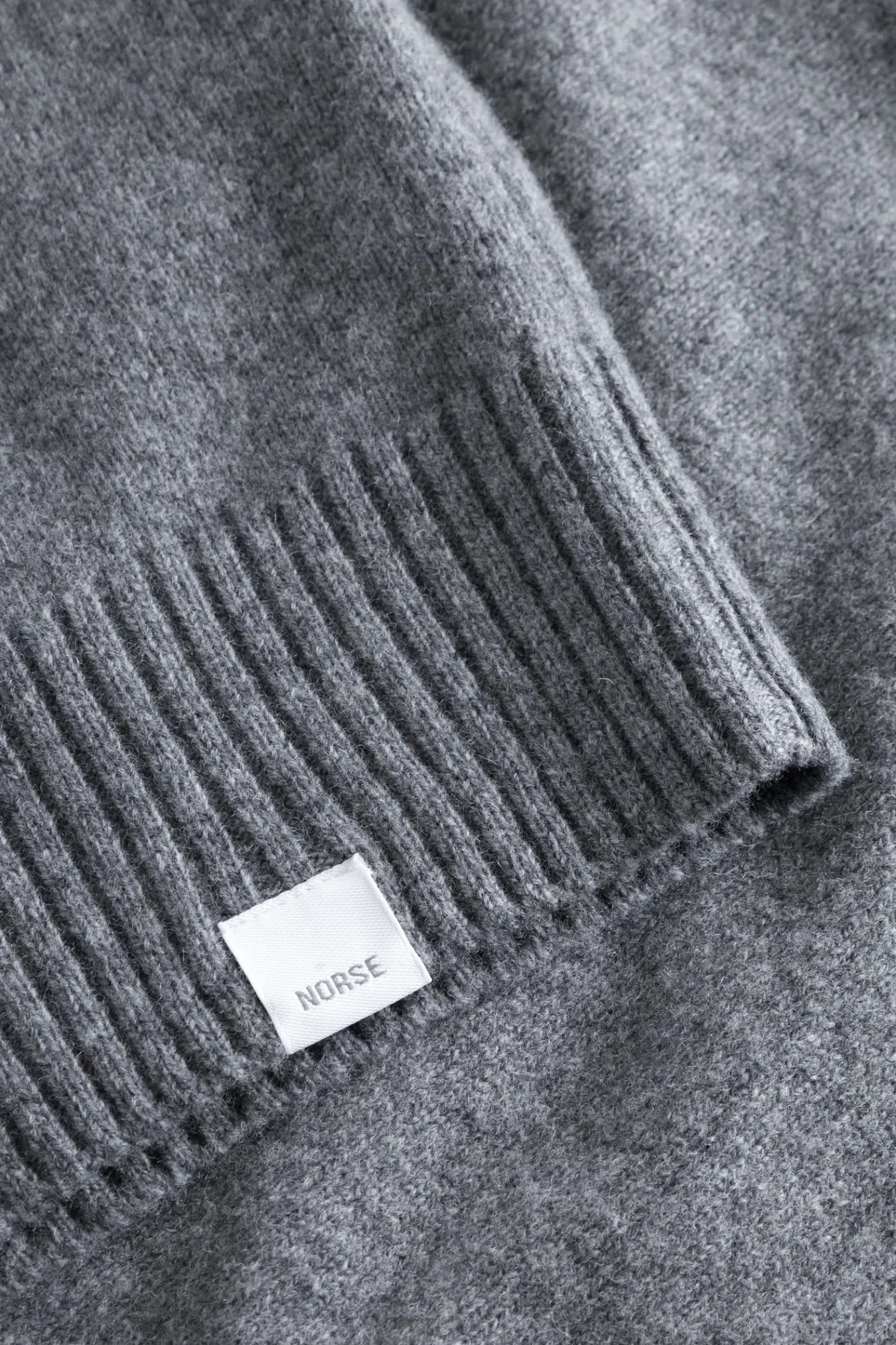 KNITWEAR^Norse Projects Norse Standard Merino Lambswool Sweater Grey Melange
