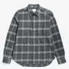 SHIRTING^Norse Projects Osvald Flannel Check Shirt Grey Melange