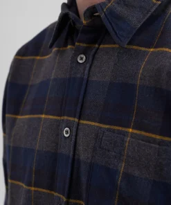 SHIRTING^Norse Projects Osvald Flannel Check Shirt Dark Navy