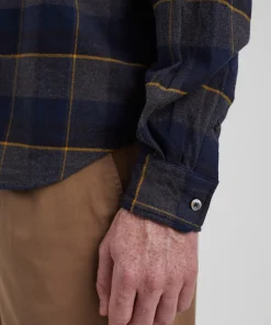 SHIRTING^Norse Projects Osvald Flannel Check Shirt Dark Navy