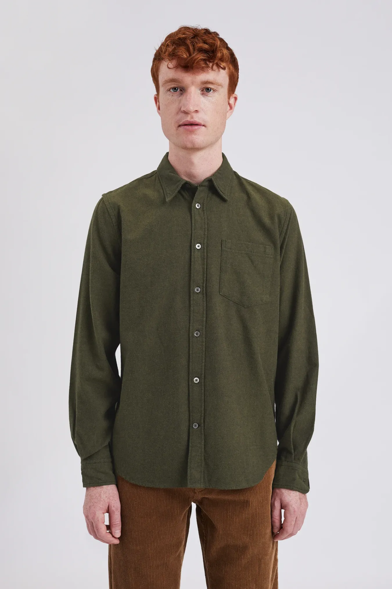 SHIRTING^Norse Projects Osvald Flannel Shirt Sitka Green