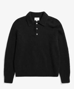 KNITWEAR^Norse Projects Rasmus Relaxed Brushed Polo Black