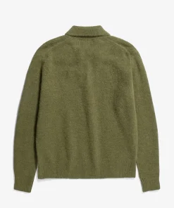 KNITWEAR^Norse Projects Rasmus Relaxed Brushed Polo Ivy Green