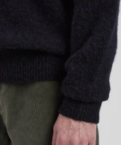 KNITWEAR^Norse Projects Rasmus Relaxed Brushed Polo Black