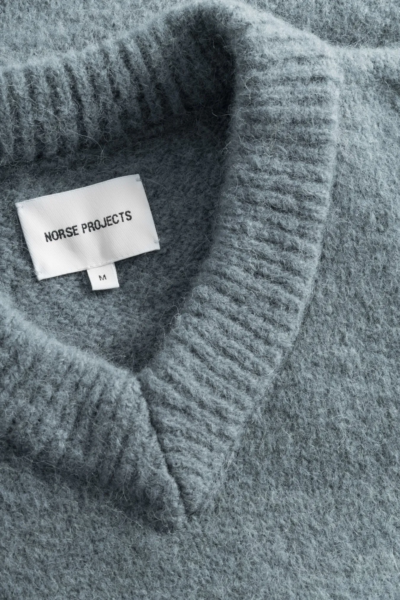 KNITWEAR^Norse Projects Rasmus Relaxed Brushed V-Neck Sweater Mouse Grey