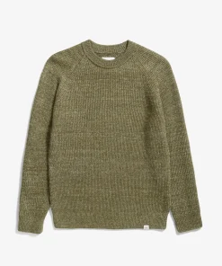 KNITWEAR^Norse Projects Roald Wool Cotton Rib Sweater Sitka Green