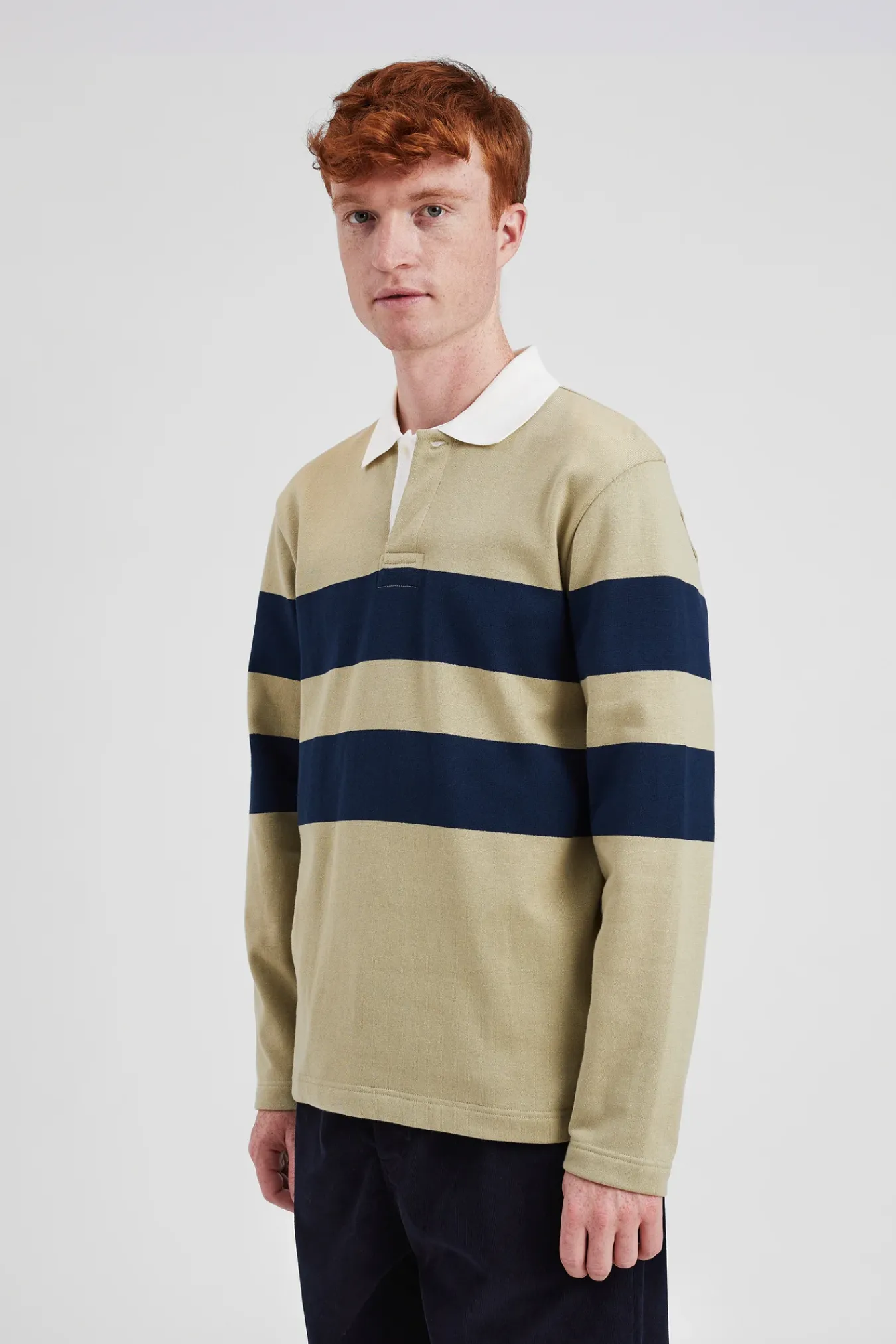 SWEATSHIRTS^Norse Projects Ruben Brushed Stripe LS Polo Elm