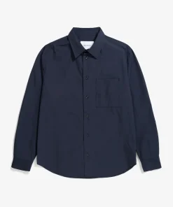 SHIRTING^Norse Projects Silas Tech Poplin Shirt Dark Navy
