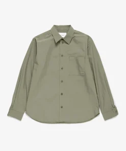 SHIRTING^Norse Projects Silas Tech Poplin Shirt Sediment Green