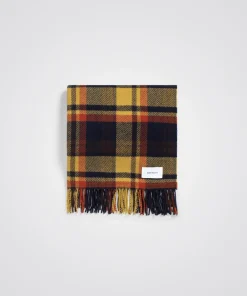 ACCESSORIES^Norse Projects Virgin Wool Checked Scarf Dark Navy