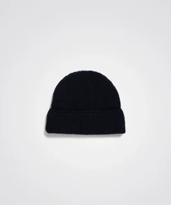 BEANIES^Norse Projects Wool Cotton Rib Beanie Dark Navy